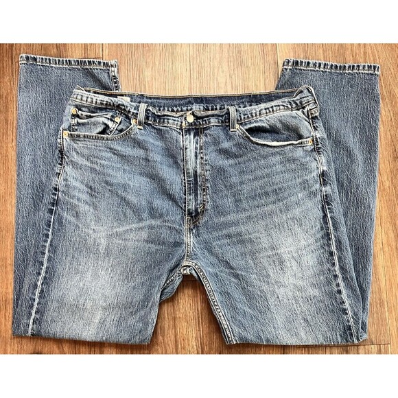 Levi's 505 Regular Fit 40x32 Blue Jeans Stretch Denim Modern Casual Work - Picture 3 of 5
